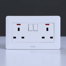 MILANO | 13A Twin Socket With Switch & Led Indicator-White | 210100300402