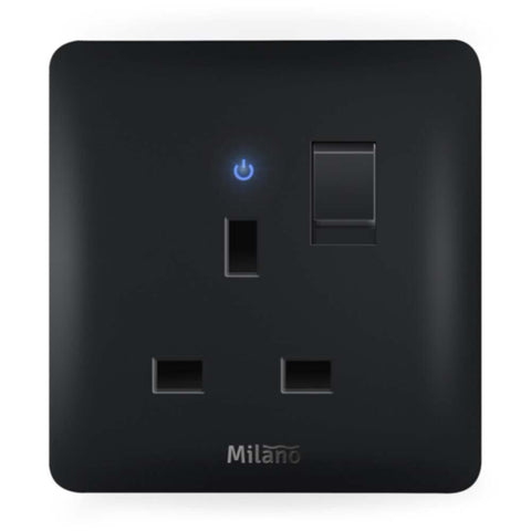MILANO | 13A Single Switched Socket Mblk Ps (A63-C1 | 210100300462