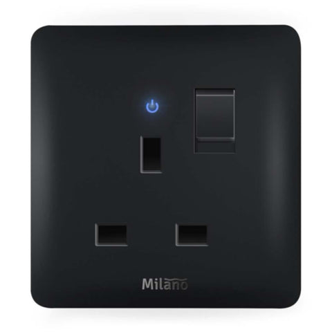 MILANO | 13A Single Switched Socket Mblk Ps (A63-C1 | 210100300462