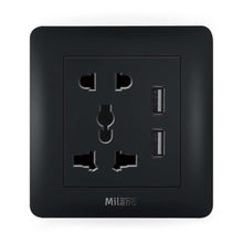 MILANO | 16A Single Universal Socket With Dual Usb | 210100300467