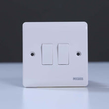 MILANO | 10A 2 Gang 1 Way Switch White | 210800100004