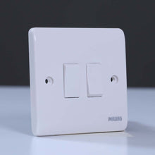MILANO | 10A 2 Gang 1 Way Switch White | 210800100004