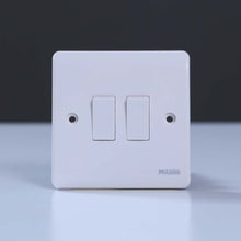 MILANO | 10A 2 Gang 2 Way Switch White | 210800100005