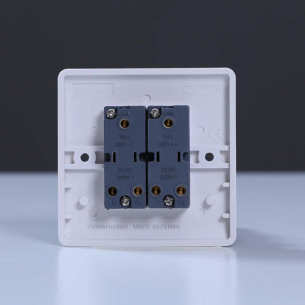 MILANO | 10A 2 Gang 2 Way Switch White | 210800100005