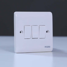 MILANO | 10A 3 Gang 1 Way Switch White | 210800100006