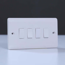 MILANO | 4 Gang 1 Way Switch White | 210800100008