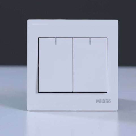 MILANO | 16A 2Gang 1Way White | 210800100012