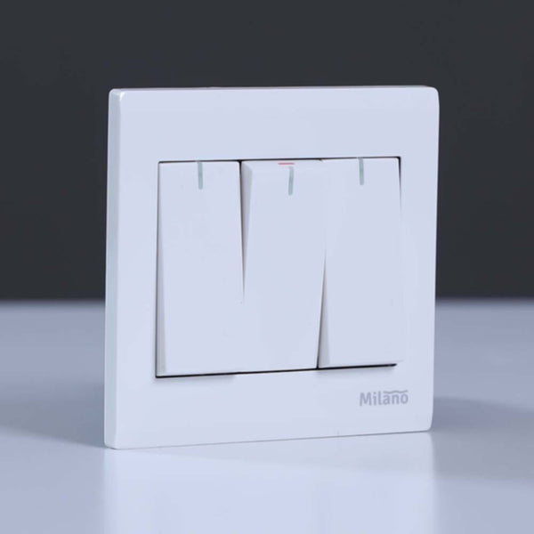 MILANO | 16A 3 Gang 1Way SwitchMpw | 210800100014