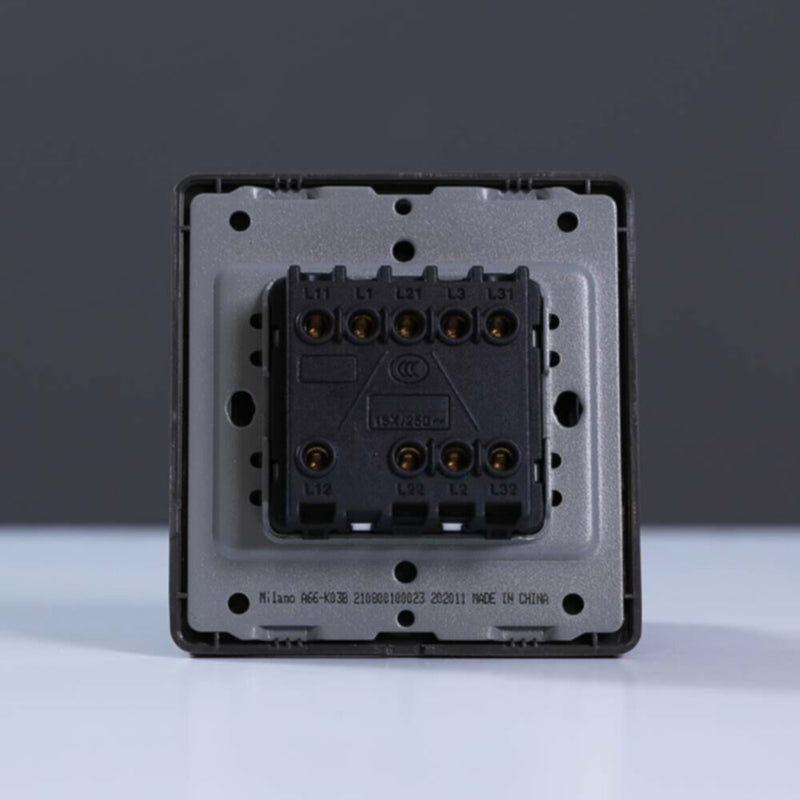 MILANO | 16A 3 Gang 2 Way Switch Gd | 210800100023