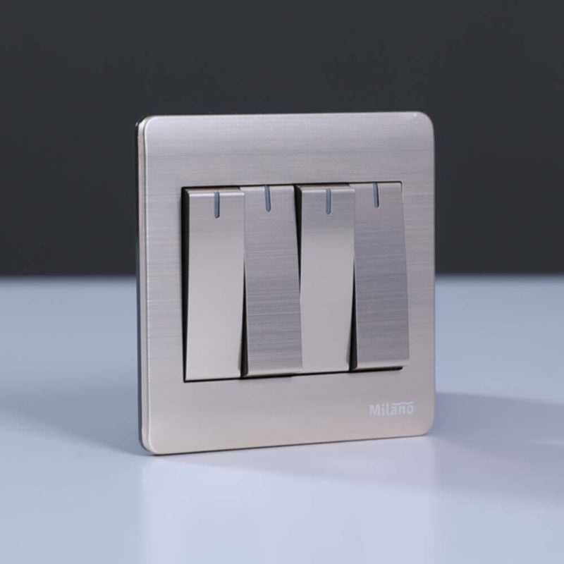 MILANO | 10A 4 Gang 1 Way Switch Gd | 210800100024