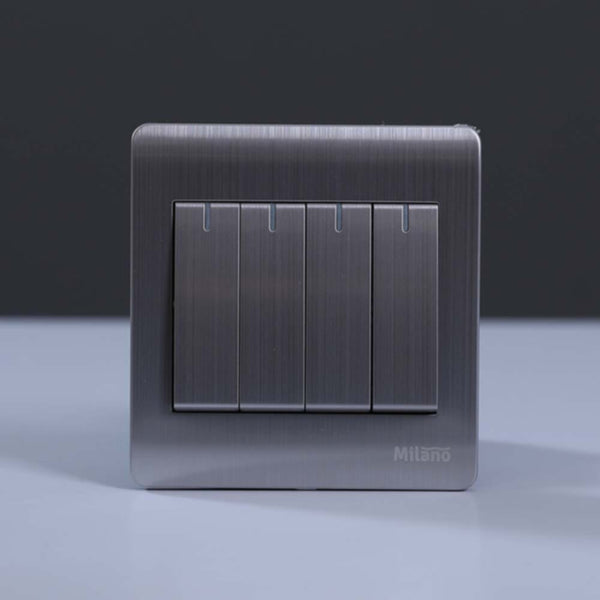 MILANO | 10A 4 Gang 1 Way Switch Sl | 210800100032