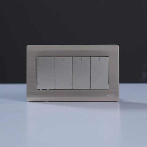 MILANO | 4 GANG 1 WAY SWITCH (3x6) GD | 210800100068