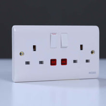 MILANO | 13A Double Switched Socket With Neon, Whit | 210800600003