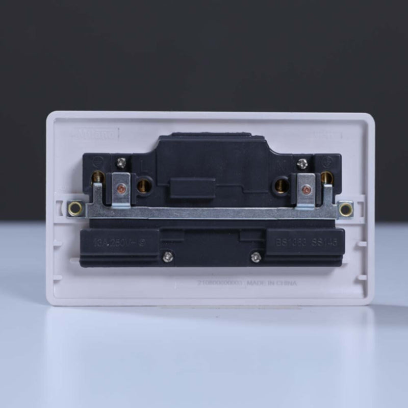 MILANO | 13A Double Switched Socket With Neon, Whit | 210800600003