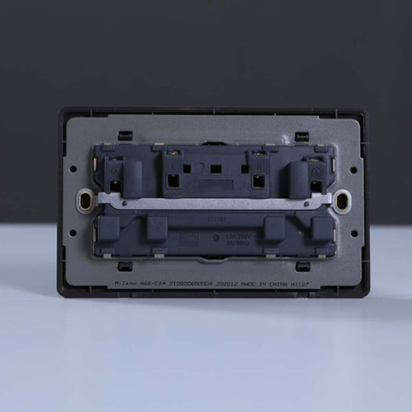 MILANO | 13A 2 Gang Socket With Neon Gd | 210800600008