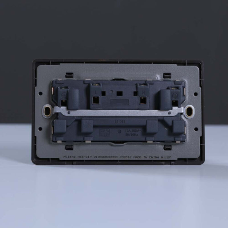 MILANO | 13A 2 Gang Socket With Neon Gd | 210800600008