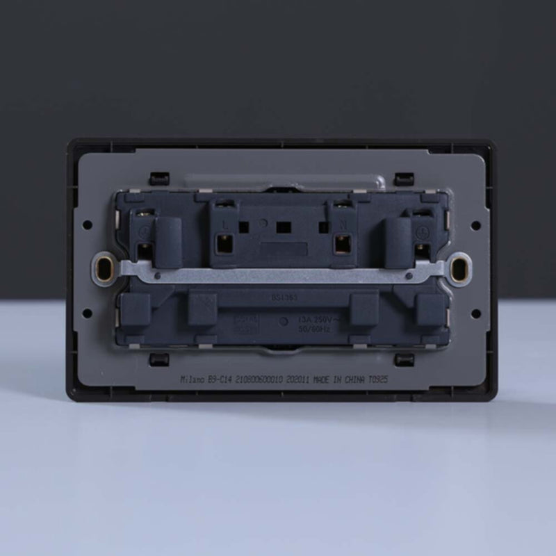 MILANO | 13A 2 Gang Socket With Neon Sl (B9-C14) | 210800600010