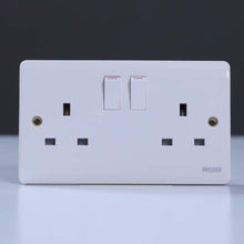 MILANO | 13A 2Gang Switch Socket White (V4060) | 210800600018