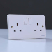 MILANO | 13A 2Gang Switch Socket White (V4060) | 210800600018