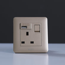 MILANO | 13A Single Switched Socket Neon With Usb G | 210802700003