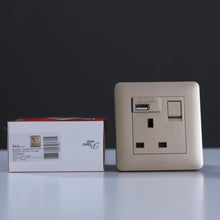 MILANO | 13A Single Switched Socket Neon With Usb G | 210802700003