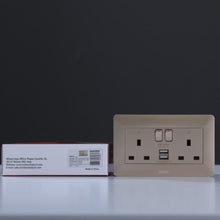 MILANO | 13A Twin Switched Socket Neon With Usb Gd | 210802700004
