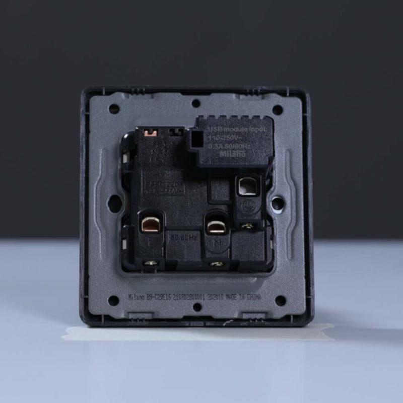 MILANO | 13A Socket With Neon With Usb Sl | 210802800001