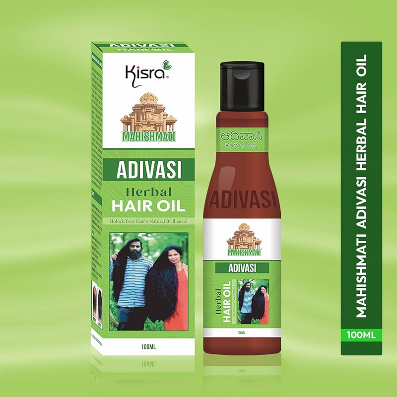 Mahishmati Adivasi Herbal Hair Growth Oil |  MADE IN INDIA  | Controls Hair-Fall Hair Oil  Basically Made By Pure Adivasi Ayurvedic Herbs (100 ml) | JPN8286