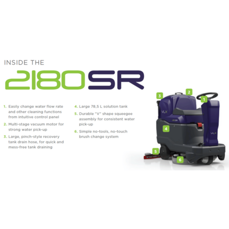 VLX | 50cm Micro-Rider Floor Scrubber-Dryer Battery Type | 2180SR