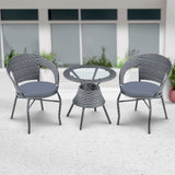 DANUBE | Eden 1 + 2 Seater Round Balcony Set Grey | 231202705976