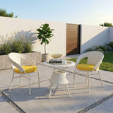 DANUBE | New Eden 1 + 2 Seater Balcony Set White Yellow | 231202707689