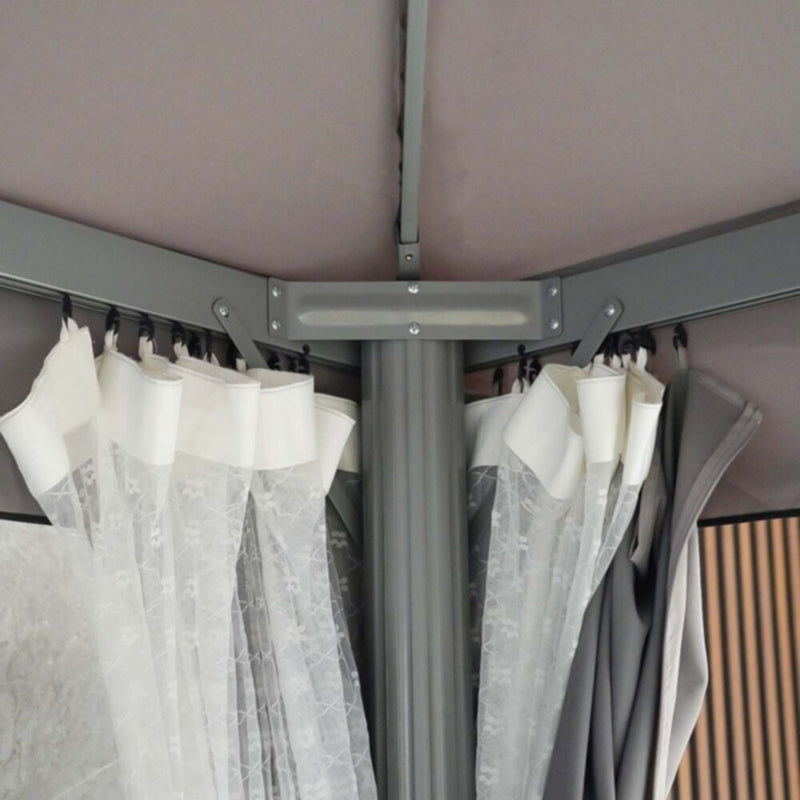 DANUBE | Roma Aluminium Gazebo with Curtains and Mosquito Nets - Grey - 3X4 m | 231202707703