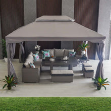 DANUBE | Roma Aluminium Gazebo with Curtains and Mosquito Nets - Grey - 3X4 m | 231202707703