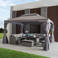 DANUBE | Roma Aluminium Gazebo with Curtains and Mosquito Nets - Grey - 3X4 m | 231202707703