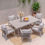 DANUBE | Manchester Hills 1 + 6-Seater Dining Set Grey | 231202707729