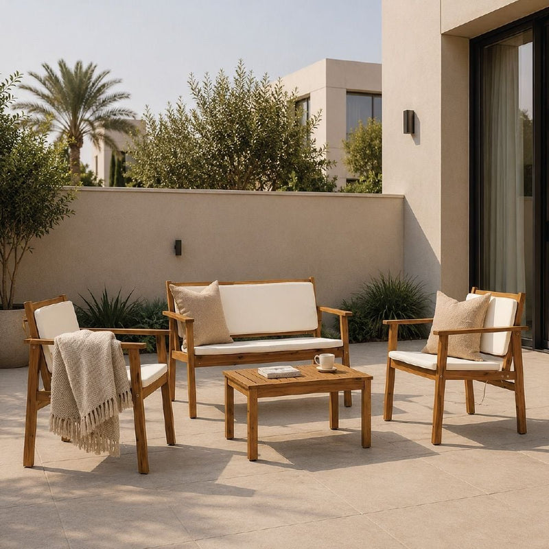 DANUBE | Rozana 4-Seater Sofa Set-Natural Wood Beige | 231202708241