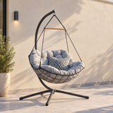 DANUBE | Loria Swing Chair-Walnut/Grey | 231202708471