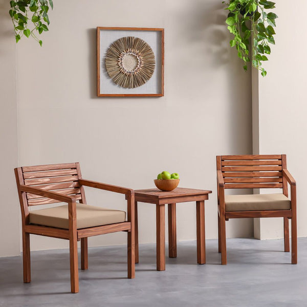 DANUBE | Coral 1 + 2 Seater Wooden Balcony Set Brown | 231202709363