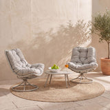 DANUBE | Vistara 1 + 2-Seater Swivel Chair Balcony Set Grey | 231202709660