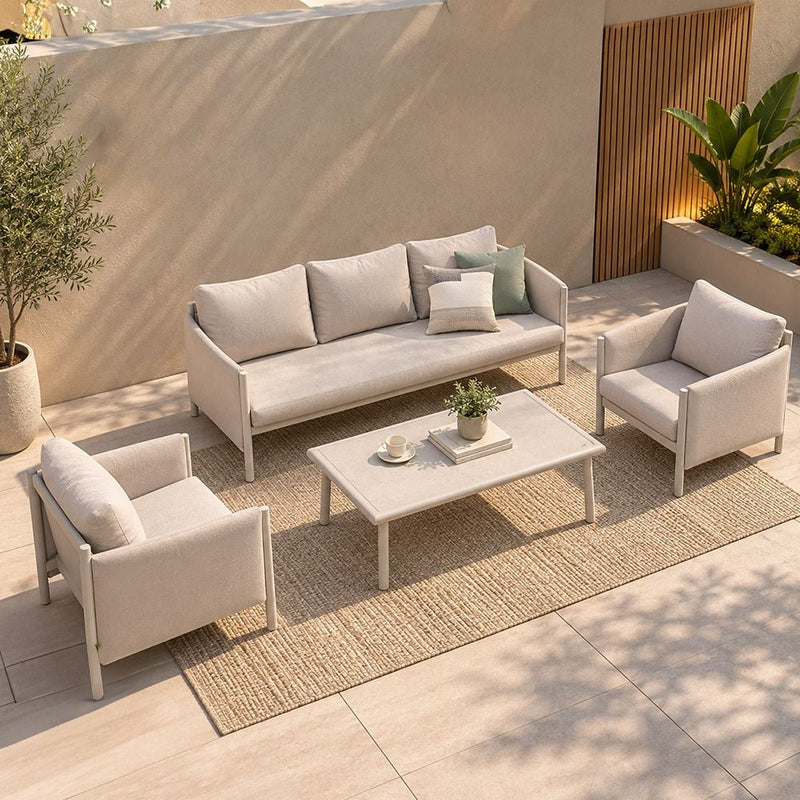 DANUBE | Divine 5-Seater Sofa Set with Coffee Table-Light Multi Color | 231202709686