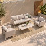 DANUBE | Divine 5-Seater Sofa Set with Coffee Table-Light Multi Color | 231202709686