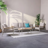 DANUBE | Savannah 5-Seater Sofa Set with 2 Coffee Tables-Champagne | 231202709715