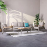 DANUBE | Savannah 5 Seater Sofa Set with 2 Coffee Tables Champagne | 231202709715