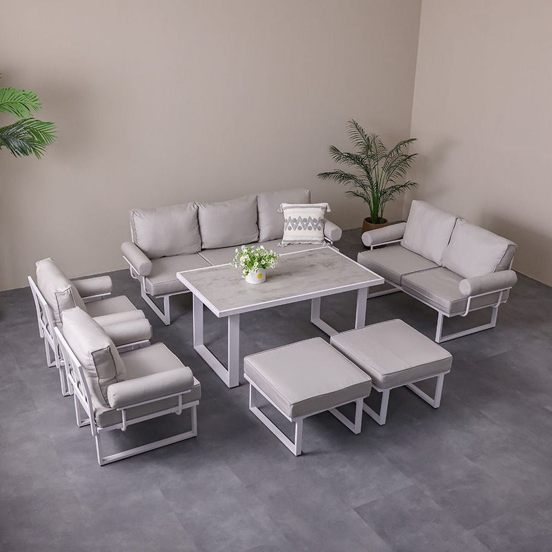 DANUBE | Clarke 9-Seater Sofa Set-Grey | 231202709734