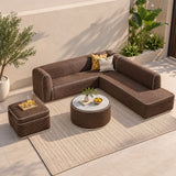 DANUBE | Pavia Corner Sofa Set-Brown | 231202709735