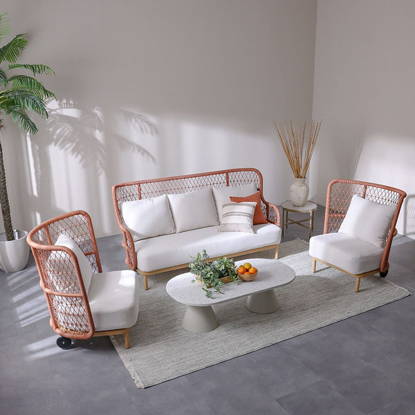 DANUBE | Juliya 5 Seater Sofa Set Red White | 231202709751