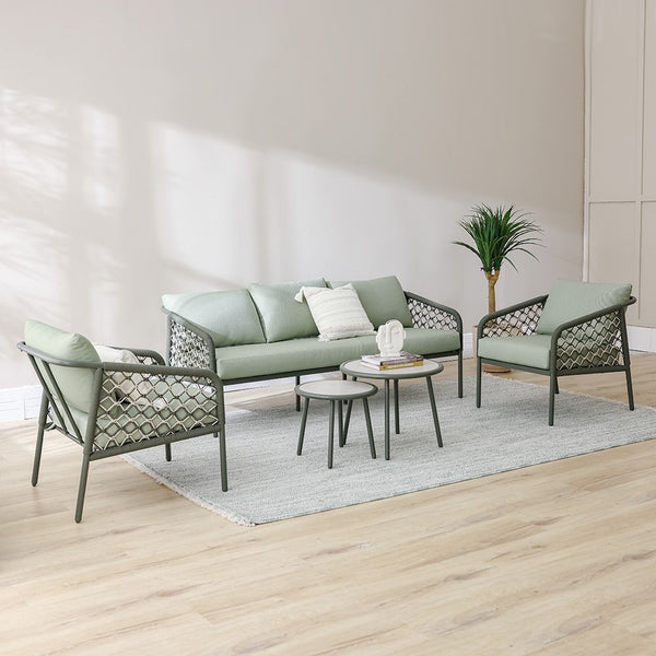 DANUBE | Aldrin 5 Seater Sofa Set Green White | 231202709752