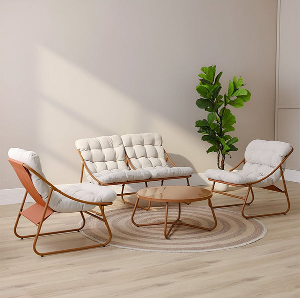 DANUBE | Zoya 4 Seater Sofa Set Orange Cream | 231202709778