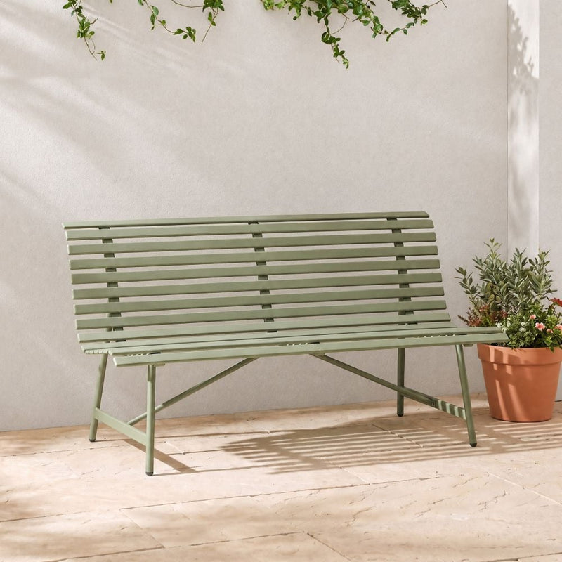 DANUBE | Olivia 3-Seater Park Bench-Military Green | 231202709795