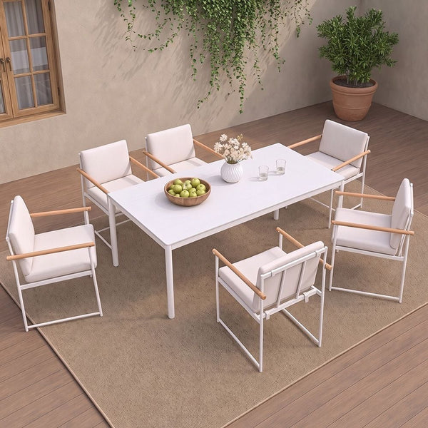 DANUBE | Tuxedo 1 + 6-Seater Dining Set-Beige | 231202709796